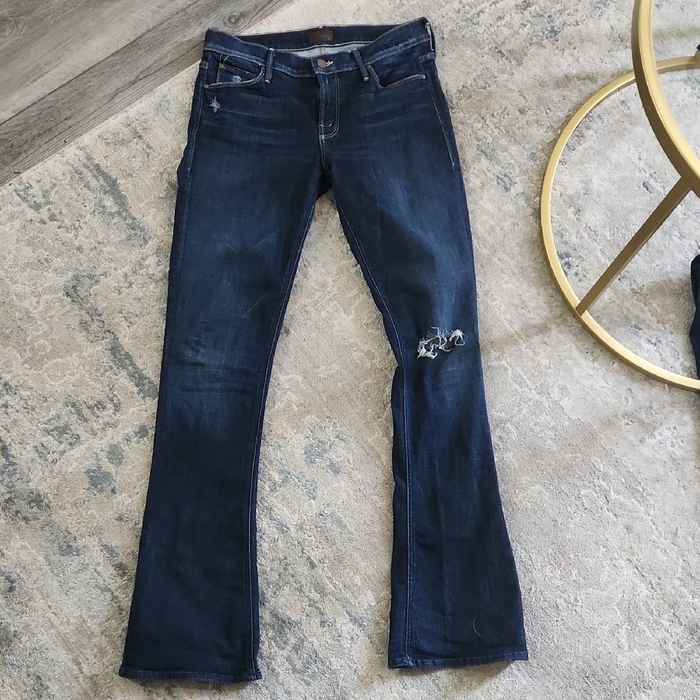 MOTHER Dark Blue Boot Cut Jeans